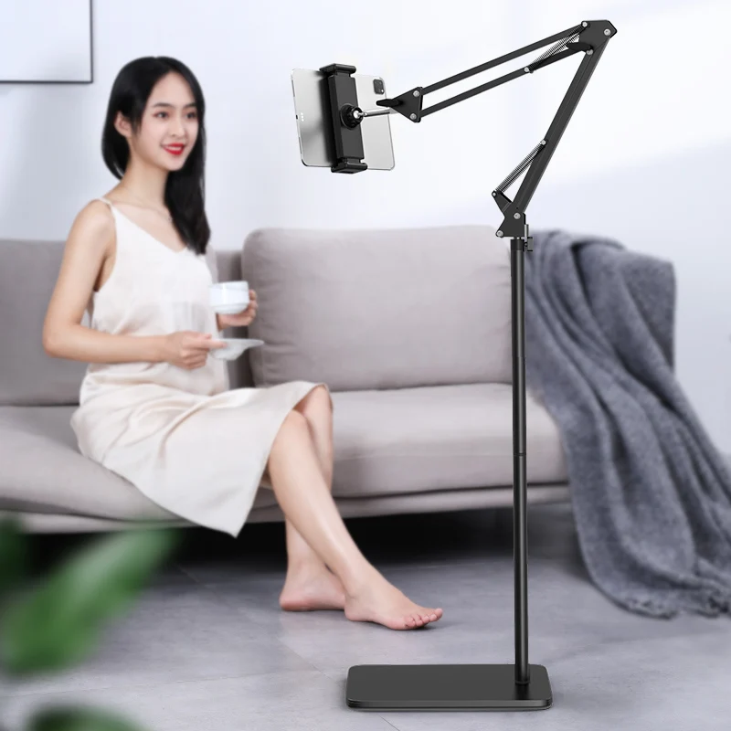 Rugged Aluminum Alloy Tablet Stand For Ipad 12.9 Stand Floor Holder Foldable Adjustable Phone Tablet Holders