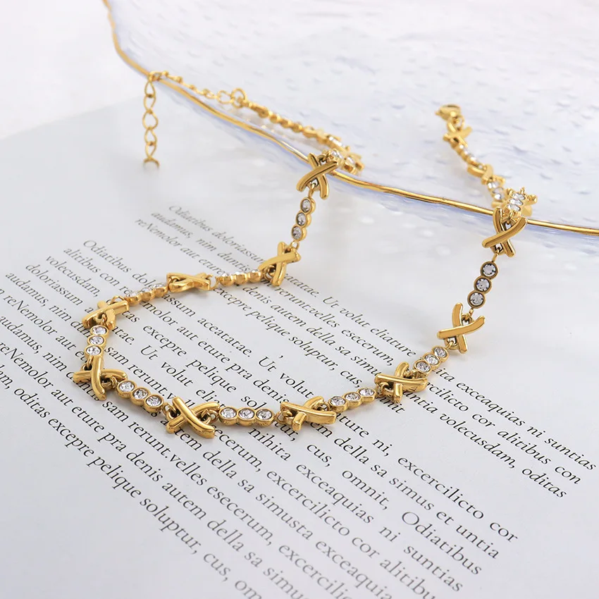 Bracelet Necklace Sets Stainless Steel Jewelry Sets for Women Conjunto de joyas de oro de dubai Ensemble de bijoux de mode