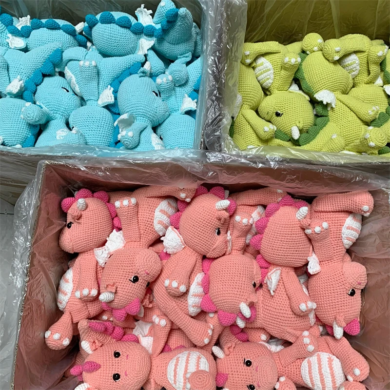 Handmade Stuffed Toy Amigurumi Dinosaur Crochet Dragon Doll Custom Crochet Doll For Kids