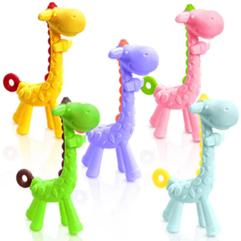 Amazon Best Seller 2022 Creative Fashion High Quality BPA Free Giraffe Animal Shaped Silicone Teether for Infant