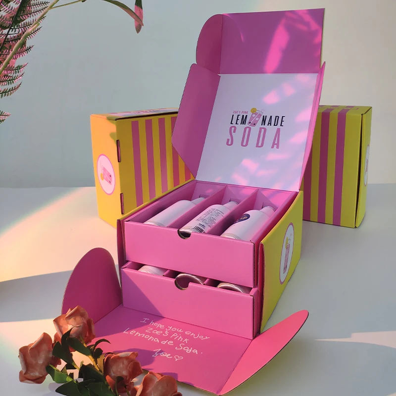 luxury subscription wine Soda Beer VODKA gift box mailer shipping corrugated folding paper boxes prime branded packing