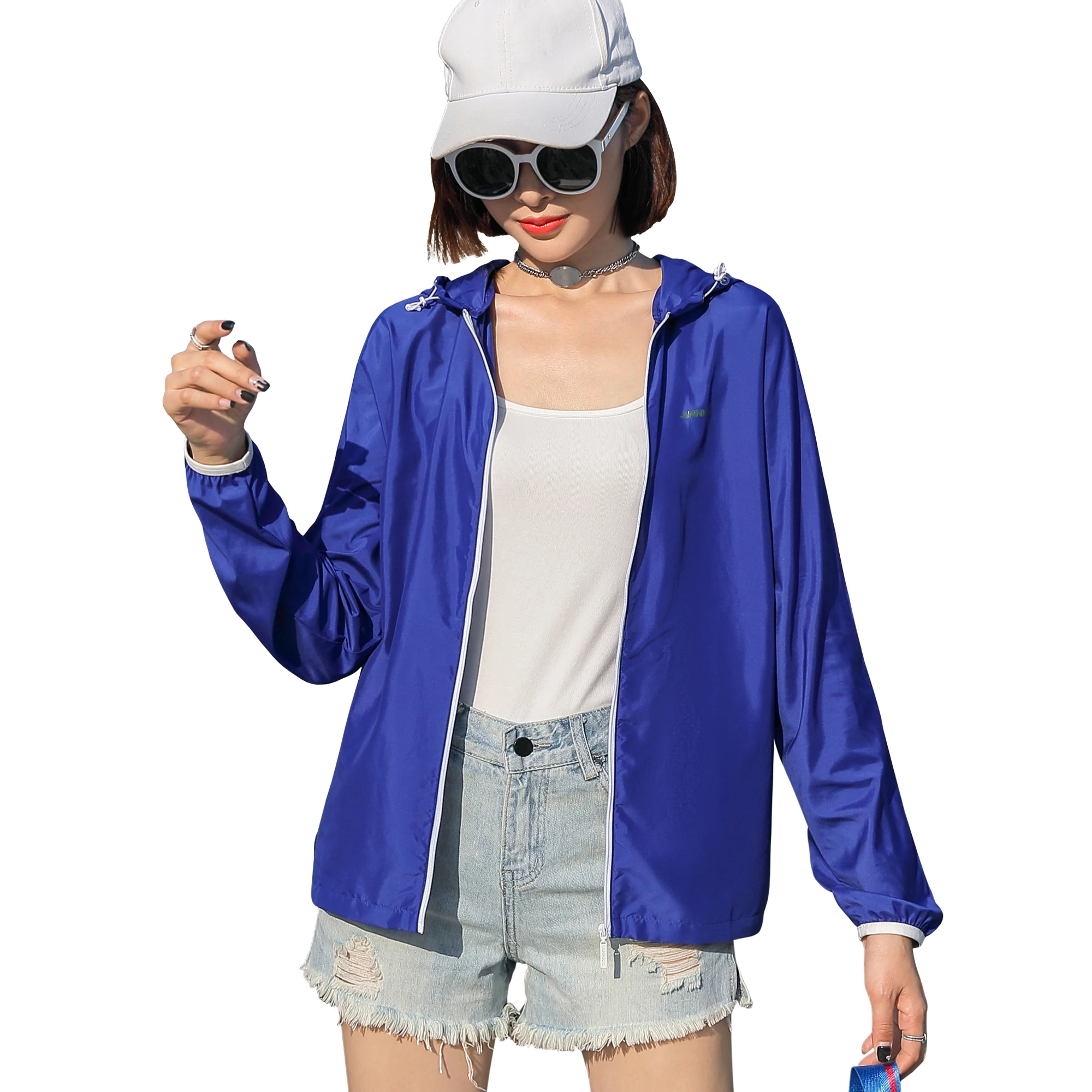 Sidiou Group New Summer Outdoor Windbreaker Solid Color Hooded Waterproof Jacket UPF50+ Sun Protection Jacket