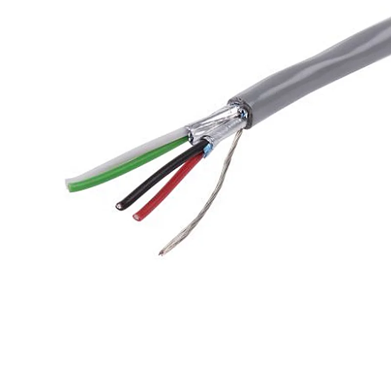 RoHS сертифицированные системы безопасности фольга щит 24AWG 4 ядра аудио динамик кабель