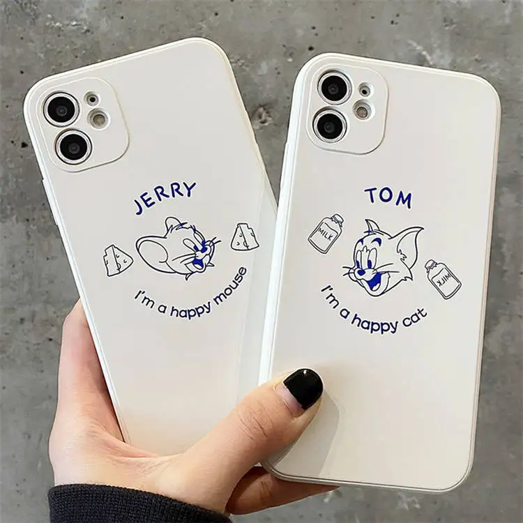 Original liquid silicone frame cartoon Cat and Mouse Apple 13 Mobile phone for iphone 11 12