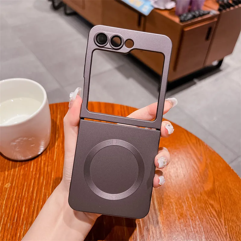 Matte Plating Liquid Silicone TPU Phone Case for Galaxy Z Flip 6 Multi Color Anti-drop Magnet Cover Case for Samsung Z Flip 6