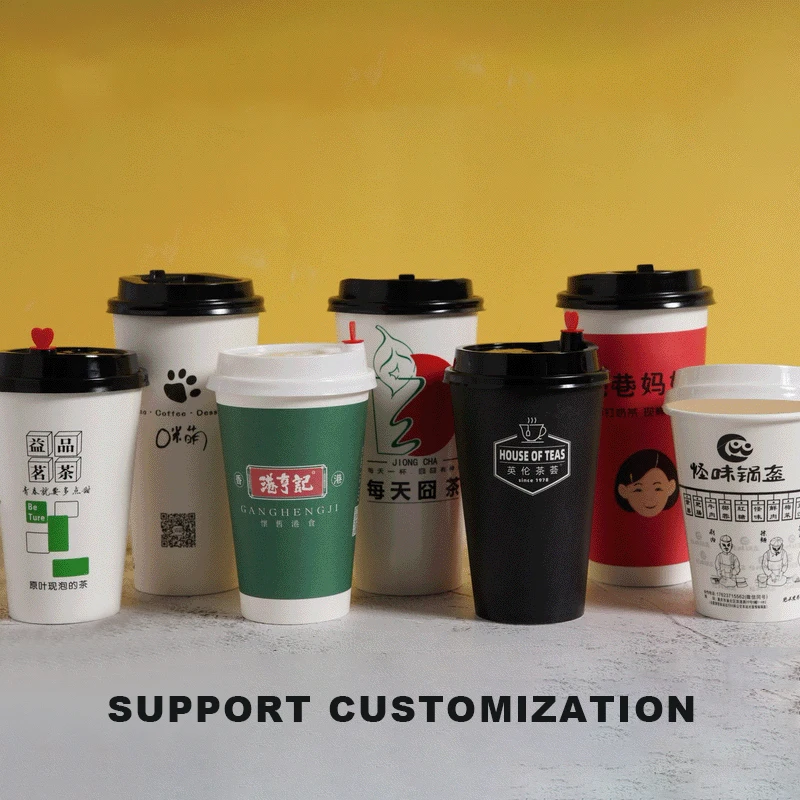 Disposable Hot Drink Coffee Paper Cup With Lid Paper Water Cups