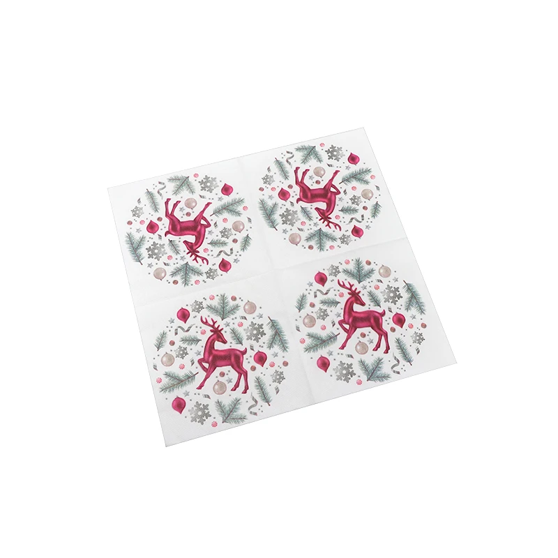 
New arrive eco friendly biodegradable napkins linen custom digital print cotton cocktail napkin 