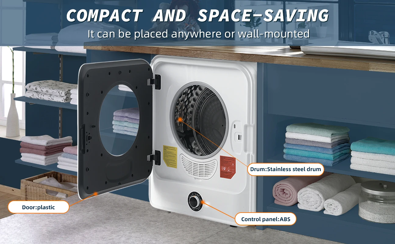 Clothes Dryer 5 Drying Modes Drum Overheat Protection Dust Removal Deodorization and Lint Removal#US TO US