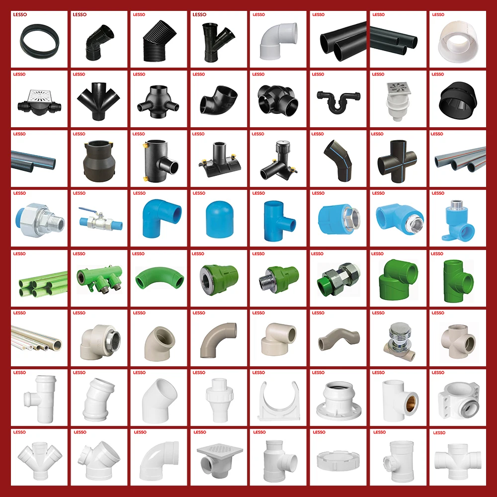 LESSO ASTM standard PVC SCH 40 Schedule 40 fittings tee