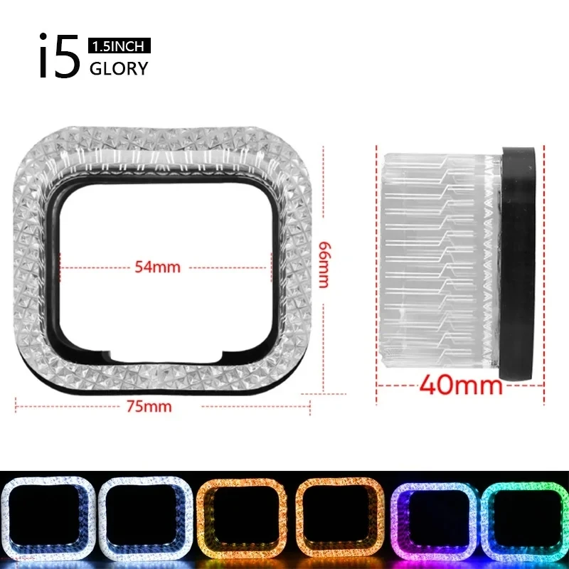 CQL KVISUAUTO 1.5 Inch car BI  LED Projector Angel Eyes Shroud 5D Glory Crystal DRL Covers Mask With Turn Signal