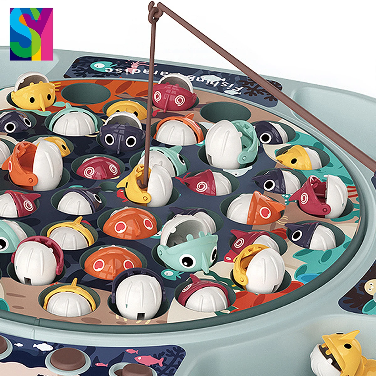 SY Classical Fishing Game Kids Toy Two-player Fishing Battle Game Smart Preschool Toy Fishing Game