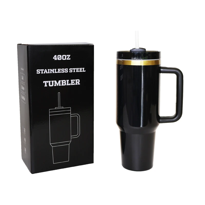 USA Warehouse copper mug 40oz powder coated vacuum insulated copper stainless steel travel coffee tumbler with handle and lid