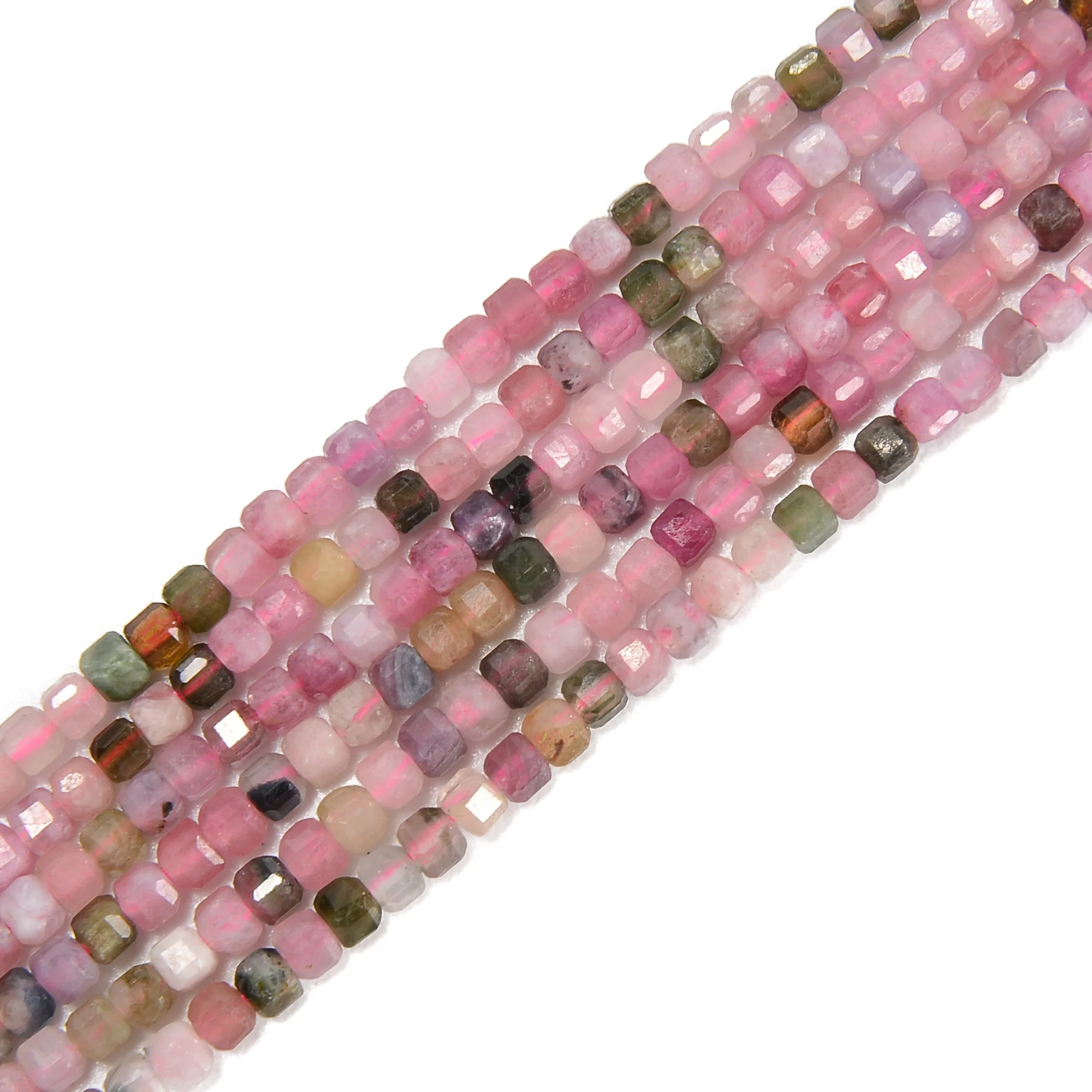 Natural Red Garnet Amethyst Garnet Labradorite Tourmaline 3mm Turquoise Gemstone Cube Bead Unique 2mm Beads for Jewelry Making