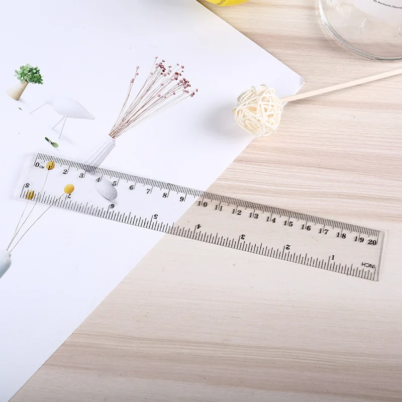 Factory 6inch 12inch 15cm 30cm Transparent PVC Clear Plastic Scale Flexible Measuring Ruler
