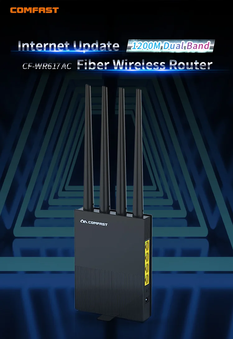  COMFAST CF-WR617AC высокомощный Интеллектуальный беспроводной Wi-Fi роутер дальнего действия 1200 Мбит/с ac двойной ретранслятор роутера 802.11ac/a/b/g/n