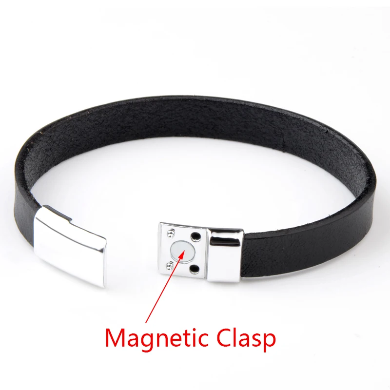 Chanfar Alloy Clasp Genuine Plain Leather Men Bracelet
