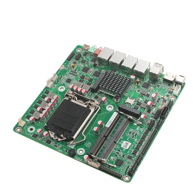 H110 industrial computer motherboard 3 i211 gigabit network ports 6 serial ports DC power supply touch integrated machine