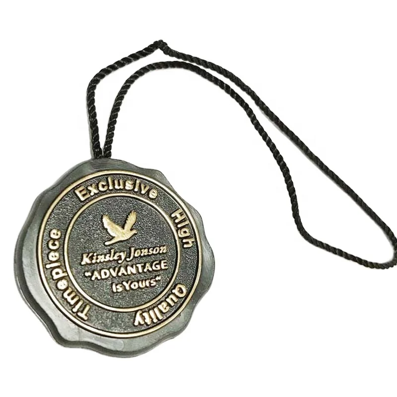 Watch Hang Tags Custom Quality Embosed Logo Authentic Hologram Plastic Garment Tags with Nylon String on Two Ends White Plastic