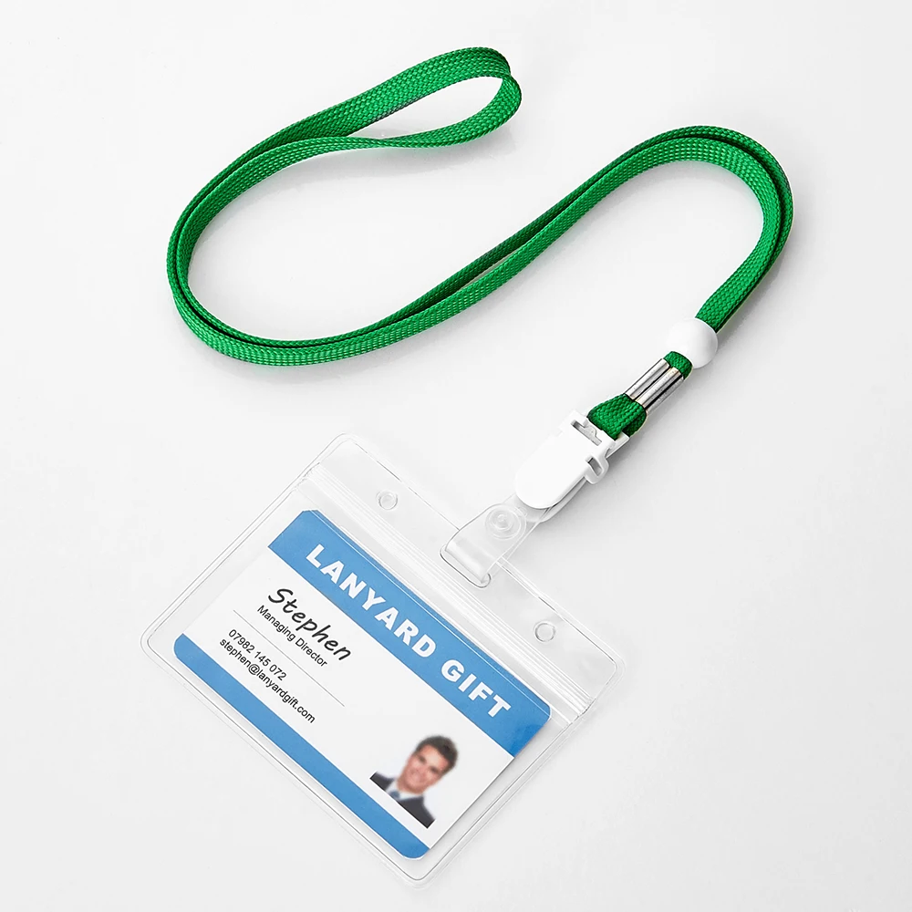
Custom Lanyard Plastic ID Card Holder with polyester lanyard 