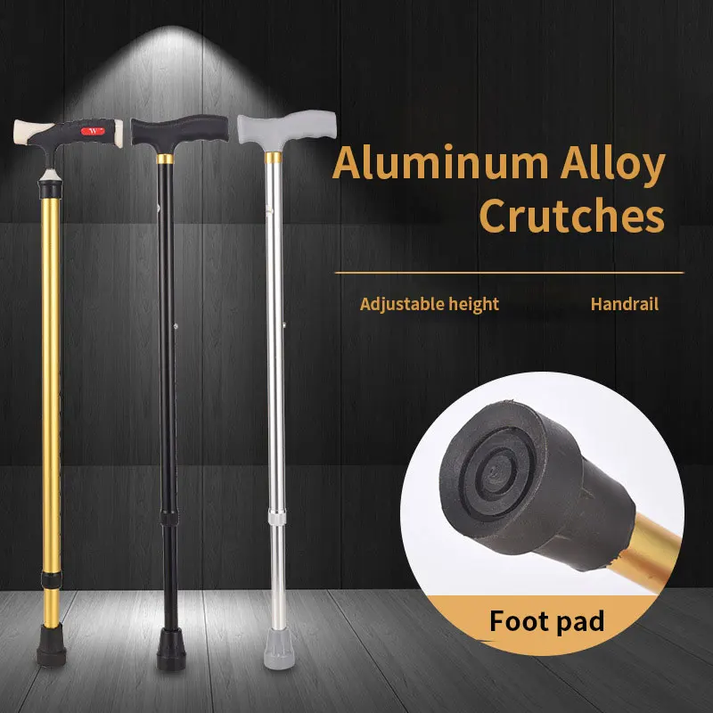 Aluminum Alloy Telescopic Outdoor Hiking Stick Adjustable Length Walking Stick For Elderly People Walking  Cane