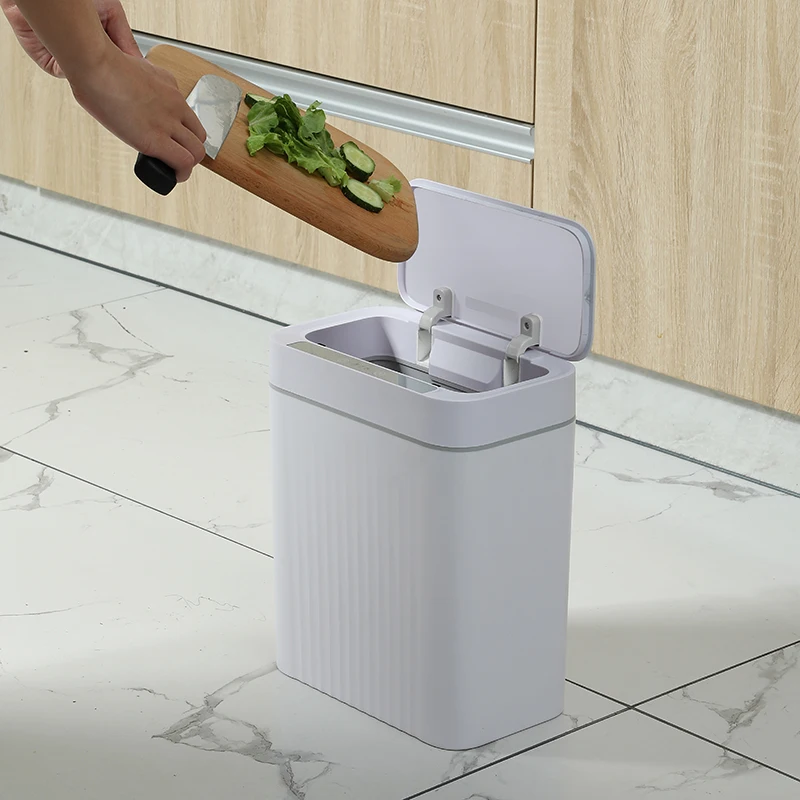 Intelligent Automatic Touch-Free Rectangular Rechargeable Dustbin Smart Waste Bins Trash Can