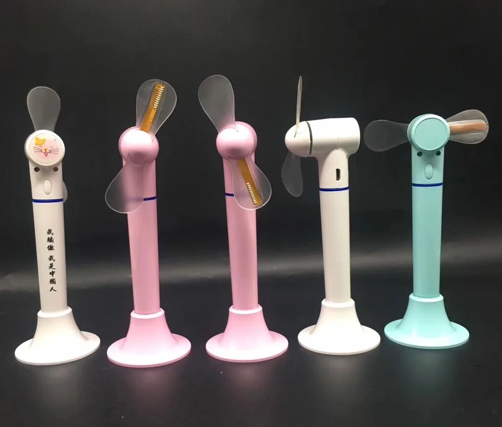 Rechargeable light up flash led message fan ballpoint pen with holder