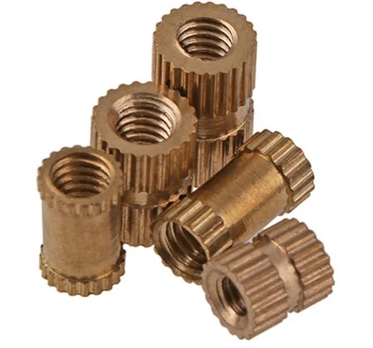 Injection Molded Brass Insert Through Thread Knurled Copper Inserts Nut