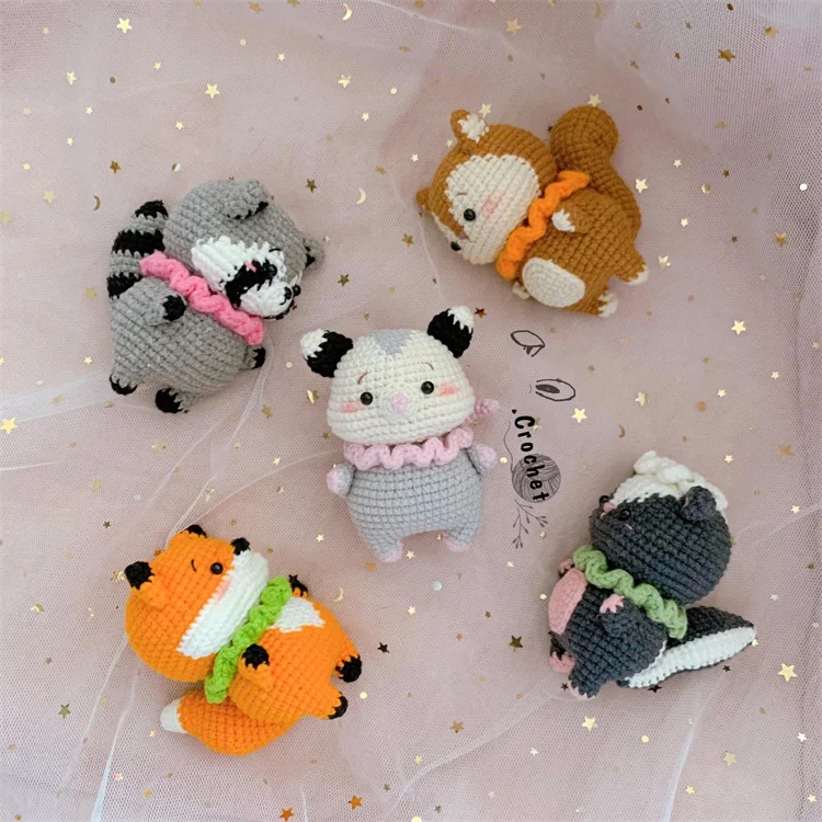 Custom Small Crochet Toy Handmade Crochet Pudding Dog Toy Small Stuffed Crochet Animals Cuddly Crochet Pudding Dog Amigurumi