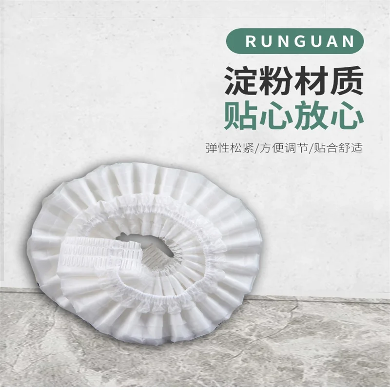 Customized Elastic Biodegradable Kitchen Chef Hotel 100Ps Pe Pvc Large Transparent Soft Women Waterproof Disposable Shower Cap