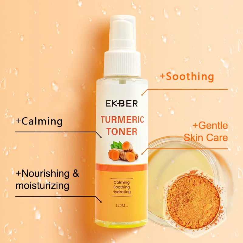 Private Label Organic Turmeric Facial Toner Fades Blemishes anti acne reduce swelling pain redness Face Turmeric Toner