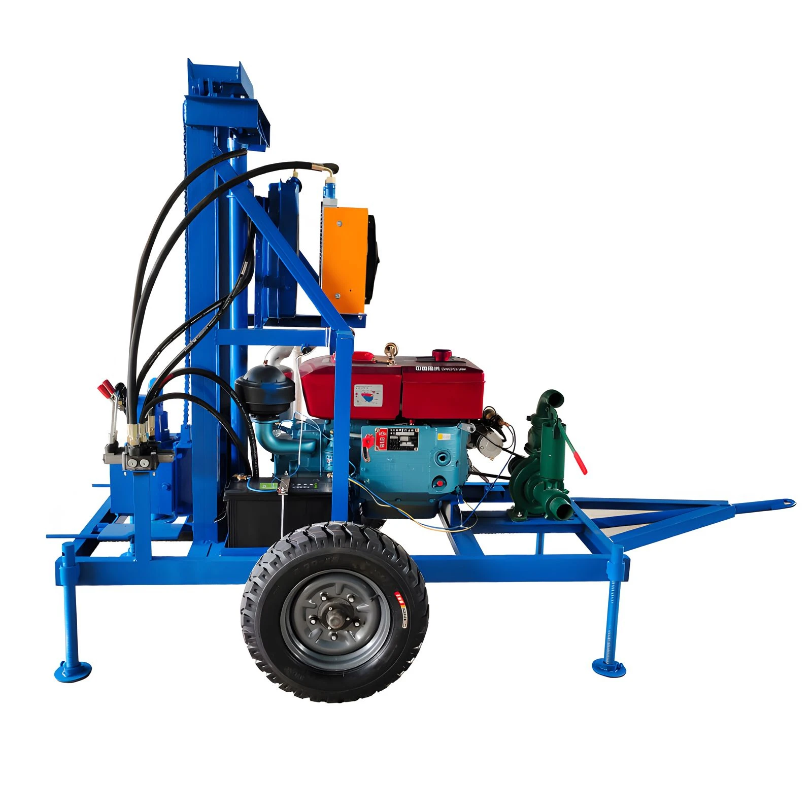 Good quality hot sale small size water well drilling rig machine with the depth of 180m with air compressor