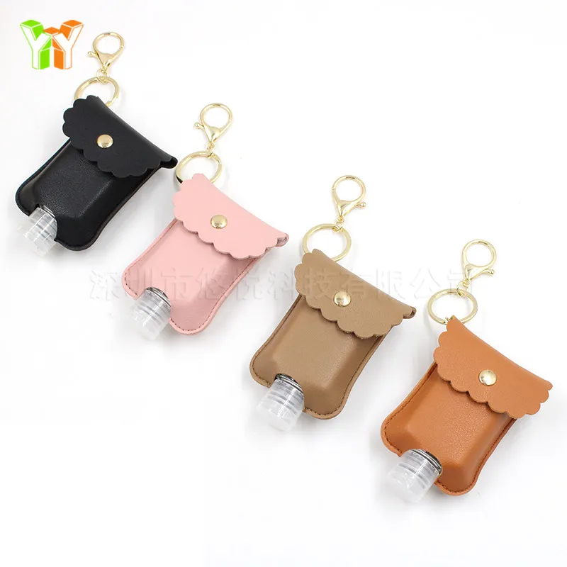 В наличии, кожаный чехол для дезинфицирующего средства для рук 30 мл, держатель, брелок-спрей с кожаным перцем и бутылкой 30 мл