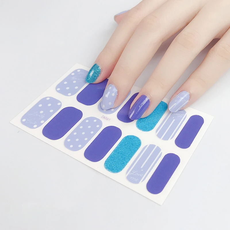 OEM SBelle 2023 Hot Sale Custom DIY Nail Product Stickers 14 Strips Real Gel Nail Stickers