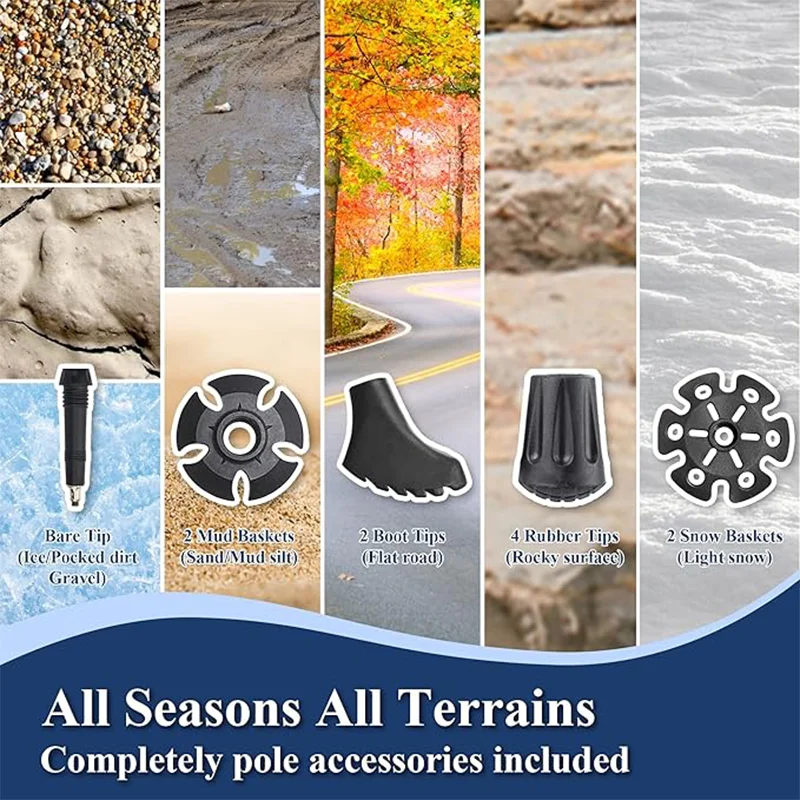 Hiking Trekking Poles, Ultralight/Aircraft Grade Aluminum/EVA Foam Grip/Adjustable Wrist Strap for Backpacking, Hiking, Camping