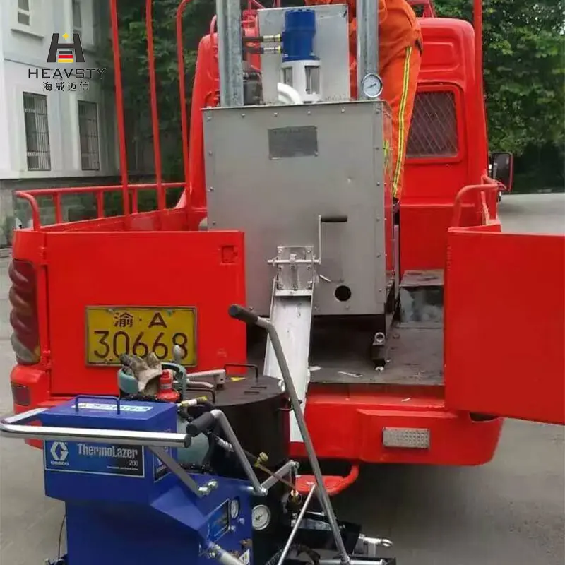 Fair price Hydraulic Single Cylinder Thermoplastic Paint Kneading Hot Melt Kettle Boiler Preheater for Road Marking