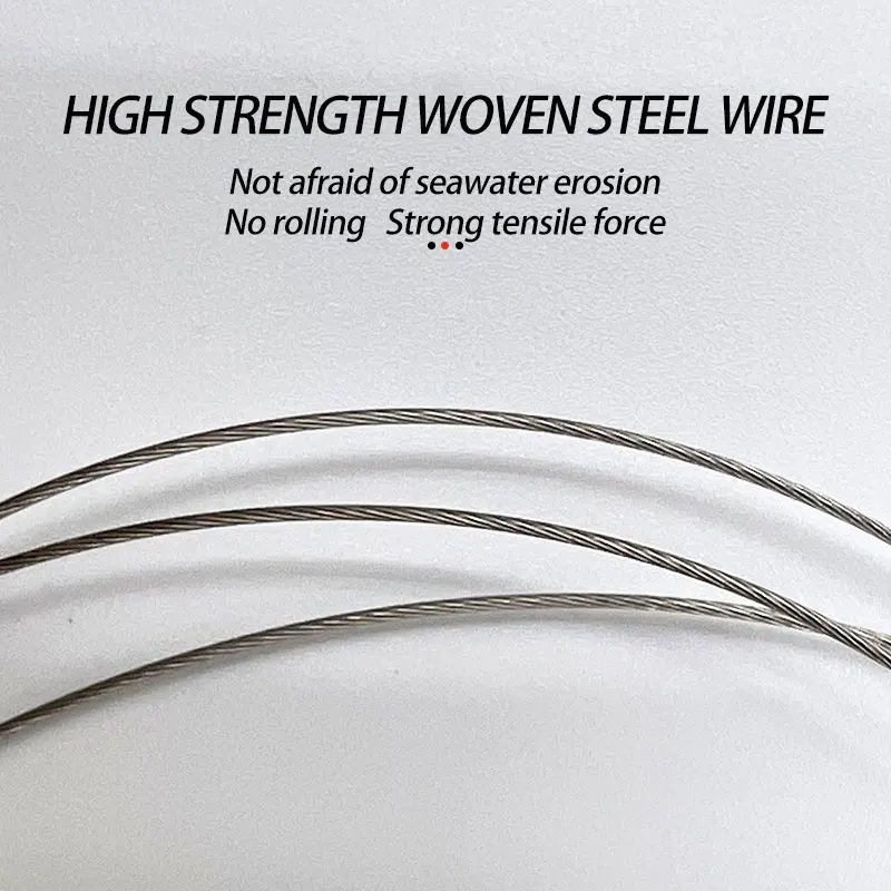 Stainless Steel Fishing Wire Leader Rigs Anti-Winding Fishing Swivel Saltwater Fishing Wire Trace Leader Rope Line Tackle