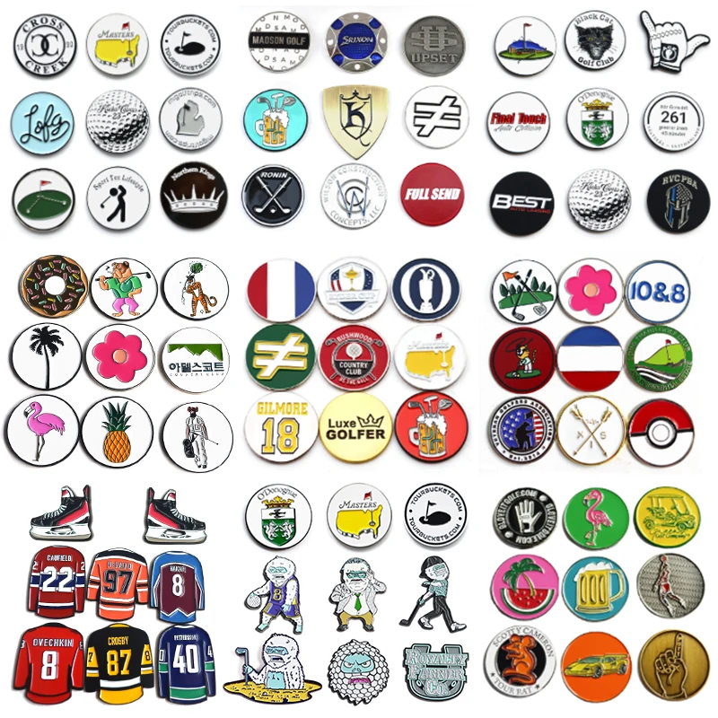 High Quality Custom Logo Metal Golf Coin Cute Ball Marker Magnetic Golf Hat Clip Custom Golf Lady Ball Marker