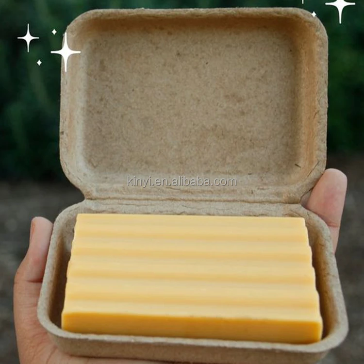 Recycled Corrugated Paper Pulp Molded Eco friendly Box Packaging for Cosmetic Skincare Soap Box Packaging