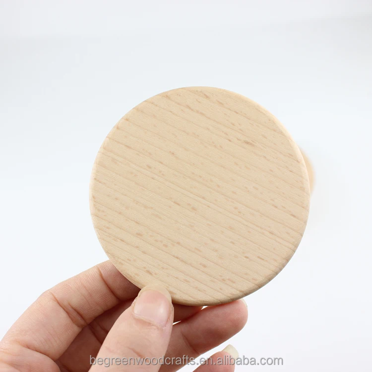 3inch /76mm Round Wooden Blank Slices Beech Chip, Large Wooden Discs Blanks Cutouts Ornaments Slices No Hole