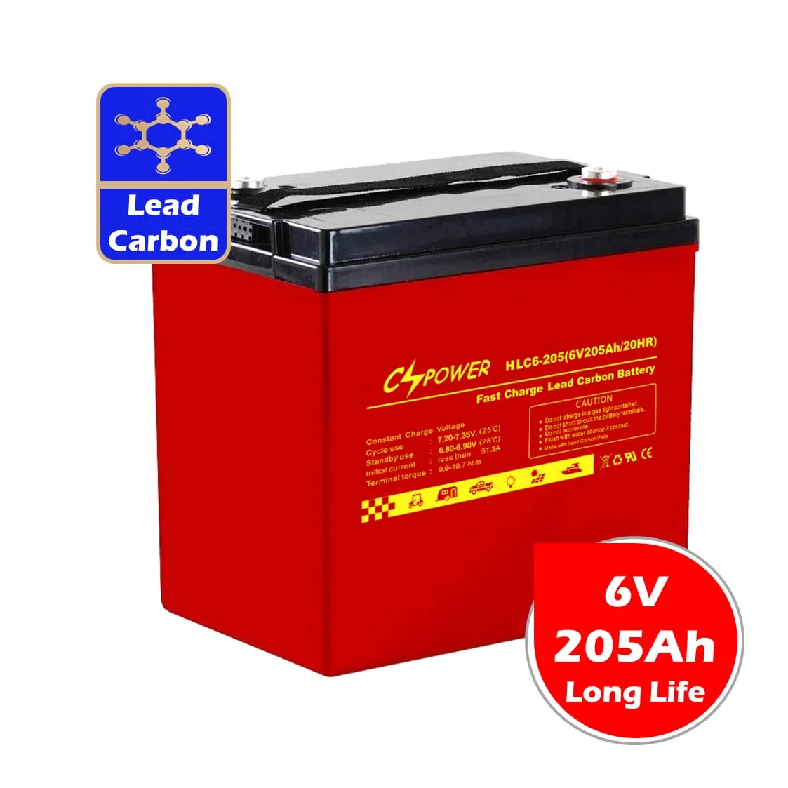 CSPower 6 В 200Ah перезаряжаемая свинцовая углеродная батарея для солнечной энергии домашней системы любой