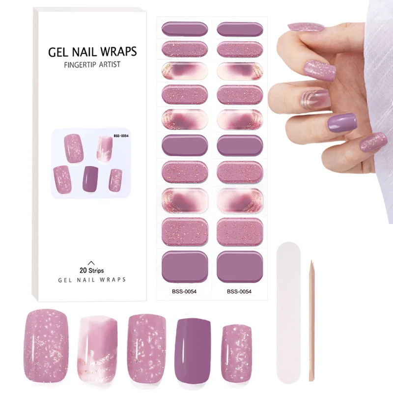 Gel Nail Sticker Full Light Therapy UV Nail Varnish Glue European And American Semi-cured Nail Sticker For Women