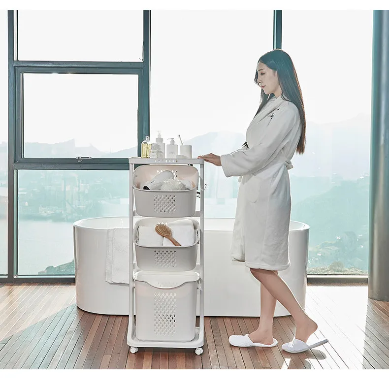 Заводские торговые точки двухслойная корзина для грязной одежды горячая Распродажа тележка