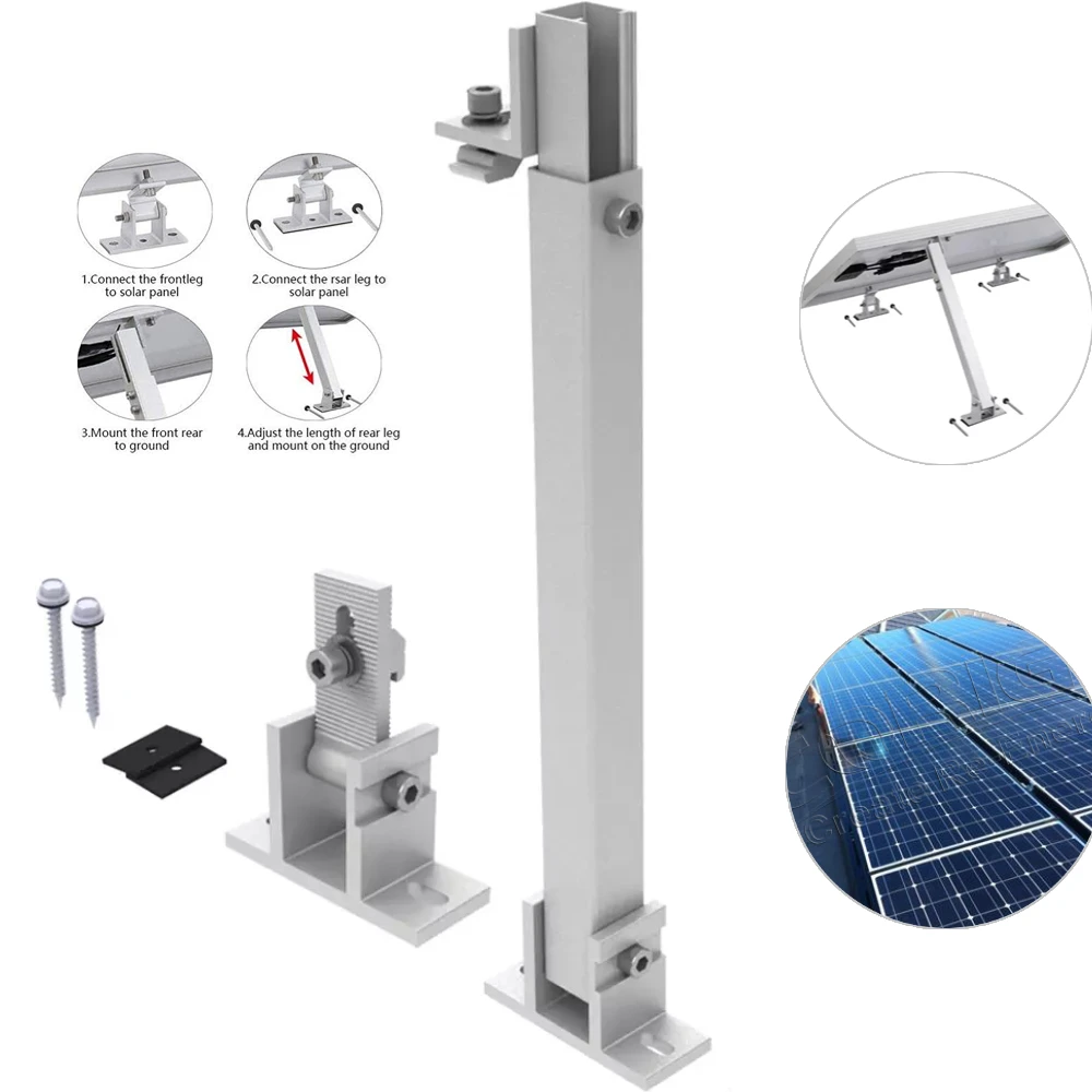 CORIGY Aluminum Adjustable Bracket Easy Installation Solar Mounting Bracket Ground Wall Solar Panel Mounting Bracket