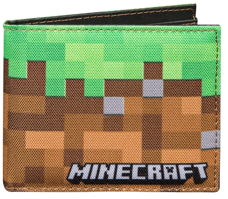 Mad Engine Minecrafted Earth Pixels Bi-Fold Wallet Multi-Colored Licensed Minecrafts Wallets