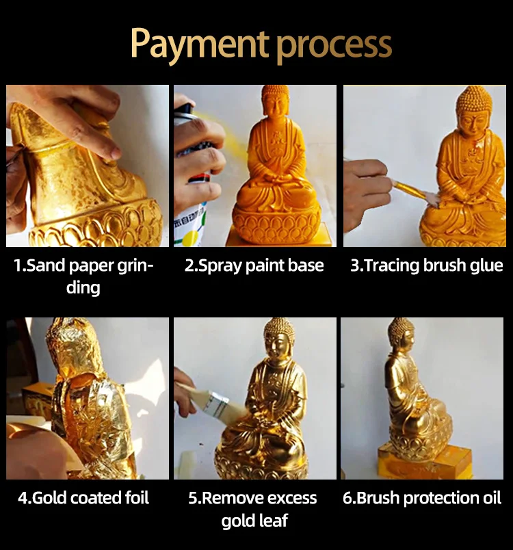 Best Selling High Quality 24K Real Gold Sheet Leaf 24 karat Genuine Gold Leaf  Foil For Art Home Furniture Decoration