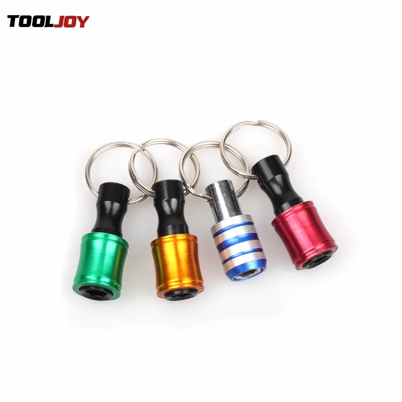1/4inch Hex Shank Aluminum Alloy Screwdriver Bits Holder Extension Bar Drill Screw Adapter Quick Release Keychain Easy Change