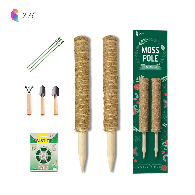 Amazon Hot Sale 15 inch sphagnum moss pole for plants monstera coconut silk palm moss grow wall pole