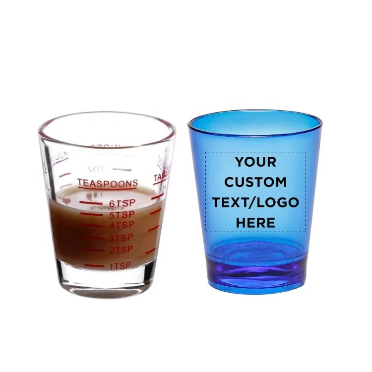 6pcs Set Customized Color Decals Logo Blanks Shot Cup Glasses Mexican Tequila Espresso Coffee Bar Supplies