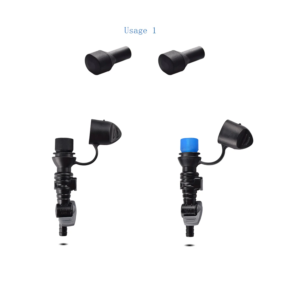 Black silicone mouthpiece for hydration bladder bite valve blue for drinking hose hydrate mouthpiece for running, cycling