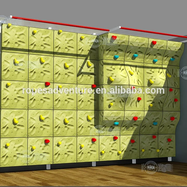 moving rock fiberglass climbing wall indoor playground